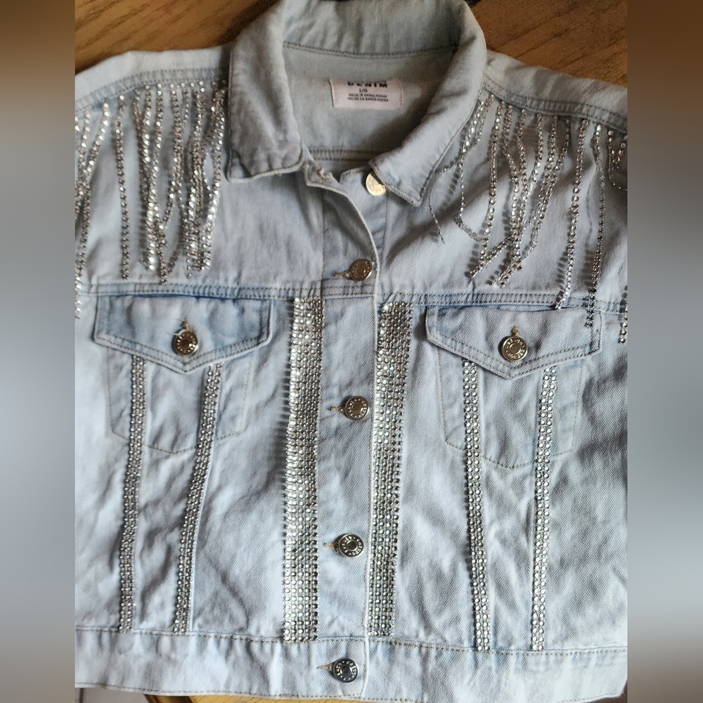 Refuge Light Blue Denim Jacket with Silver Accents